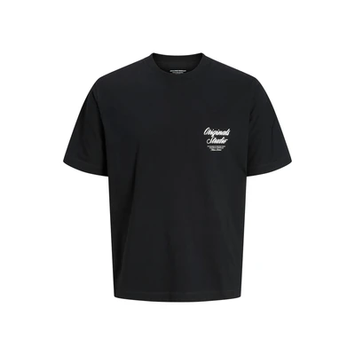 Afbeelding van Jack &amp; Jones Jornorrebro TYPO TEE CREW NECK Tshirt print, Heren, Maat: XS, Black