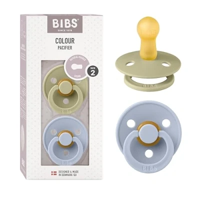 Afbeelding van BiBS Colour Pacifier Stage 2 Fopspeen stuks Khaki / Dusty Blue