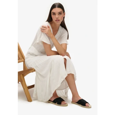 Afbeelding van Superdry Vrouwen Espadrille Slippers met Gekruiste Bandjes Zwart Grootte: 37