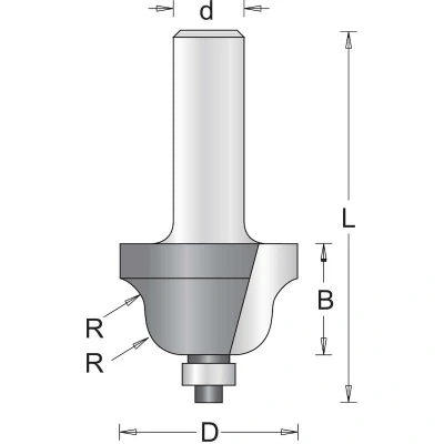 Afbeelding van Hikoki Accessoires 6 Mm Profielfrees (Romeinse Ogieffrees) Met Onderlager 25.4X52X4 754024