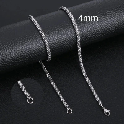 Afbeelding van Ketting vossenstaart staal 45cm 4mm zilverkleurig