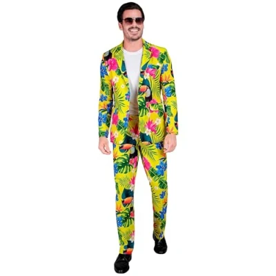 Afbeelding van Widmann Hawaii &amp; Carribean Tropisch Kostuum Paradijs Tropicana Man Geel, Groen Large Carnavalskleding Verkleedkleding