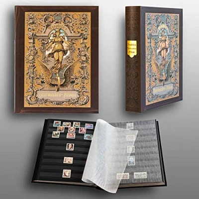 Afbeelding van Prophila Stamp Collectors Album with 60 Black Pages Stockbook in Heritage Design