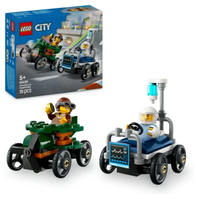 Afbeelding van LEGO 60459 City Great Vehicles Raceautopakket: vliegtuig vs. ziekenhuisbed