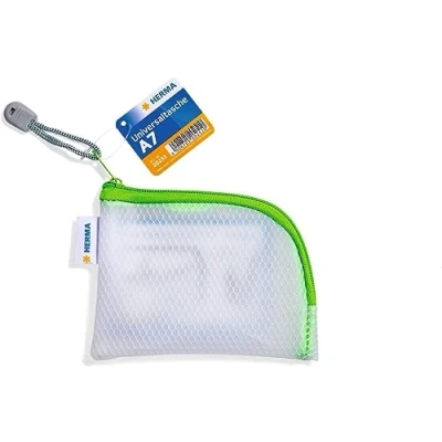 Afbeelding van Herma, Potloodetuis, Etui Mesh Tasje A7, 7,4 x 10,5 cm, Groen/Wit