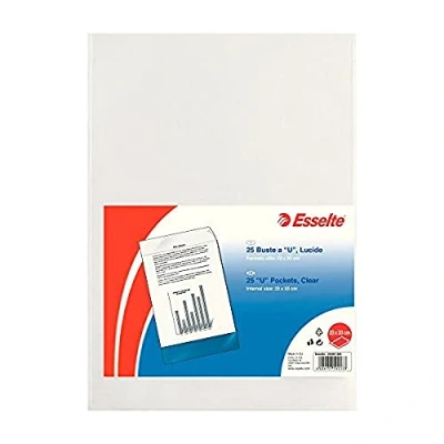 Afbeelding van Esselte U Zakmappen Gepolijst, Folio in PP Duidelijk 23x33 Transparant