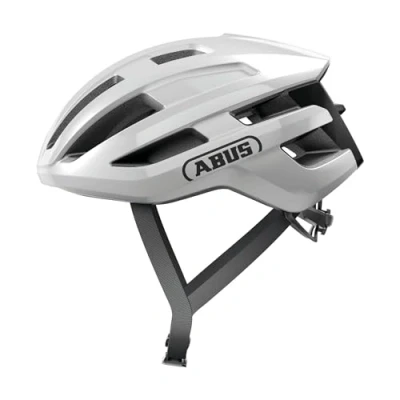 Afbeelding van ABUS PowerDome racefietshelm lichte fietshelm met slim ventilatiesysteem en aerodynamisch profiel Made in Italy voor dames heren Wit, maat L
