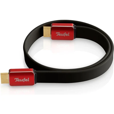 Afbeelding van HDMI 2.0 platte kabel 0,75 m, Zwart