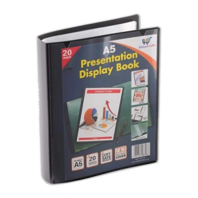 Afbeelding van Presentatie Display Boek Project Folder met Clear Plastic Mouwen Poly Pocket Portfolio Folio (A5 20 40 Views Pack van 1)