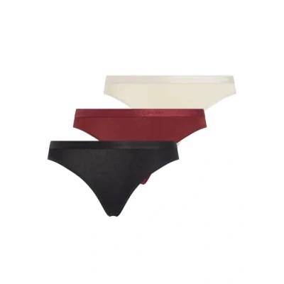 Afbeelding van Calvin Klein Dames Bikini 3Pk 000QD5243E Brief, Multi (Zwart/Cocoon/Syrah), M, (Zwart/Cocon/Syrah), M