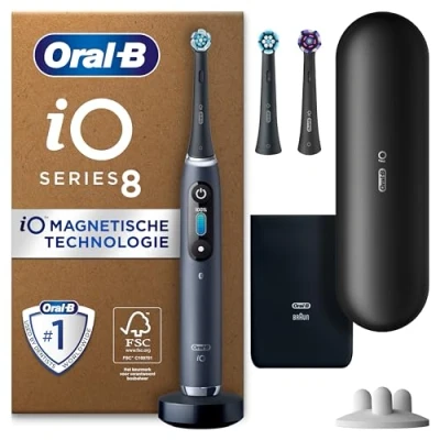 Afbeelding van Oral B iO 8 Plus Edition Elektrische Tandenborstel + 3 opzetborstels reisetui Zwart
