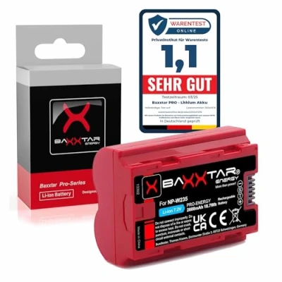 Afbeelding van Baxxtar Pro Batterij NP W235 (2400mAh) met sensor NTC compatibel Fujifilm GFX50s II GFX 100S 100 X H2 H2S S20 T4 T5