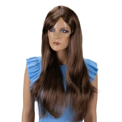 Afbeelding van CAISHA pruik Mardi Gras carnaval Cosplay partij lang haar Brunette PHK16