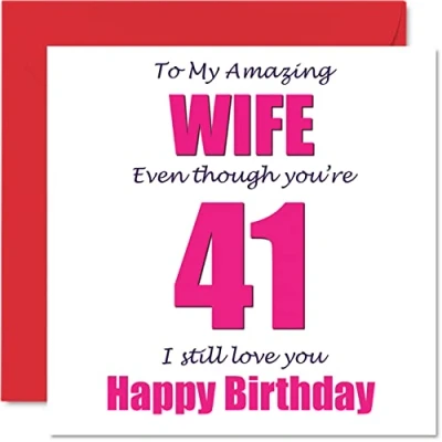 Afbeelding van Grappige 41e verjaardagskaarten voor vrouw 41 I Still Love You Gelukkige verjaardagskaart van echtgenoot partner, eenenveertigste veertigste wifey banter geschenken, 145mm x grap humor wenskaarten