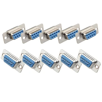 Afbeelding van Futheda 10 Stks Computer DB9 Vrouwelijke naar Mannelijke Connector RS232 Socket Adapter Soldeer Type 9 Pin D SUB Connectoren
