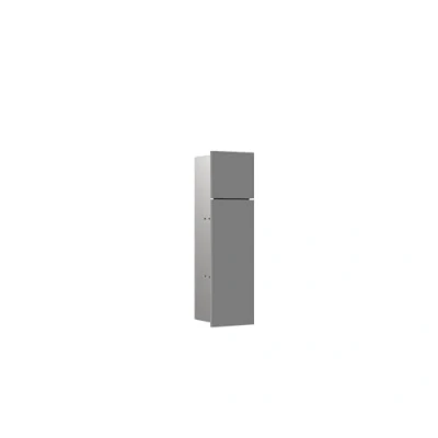 Afbeelding van Emco asis pure toiletmodule inbouw met 2 deuren 17x60x16 25cm links diamant grijs mat 975551502