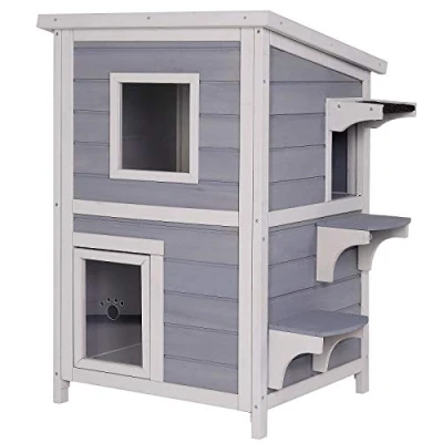Afbeelding van dibea CH10815 Kattenhuis, Grijs, 56 x 52 82 cm