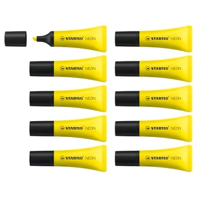 Afbeelding van 10x Markeerstift STABILO 72/24 neon geel