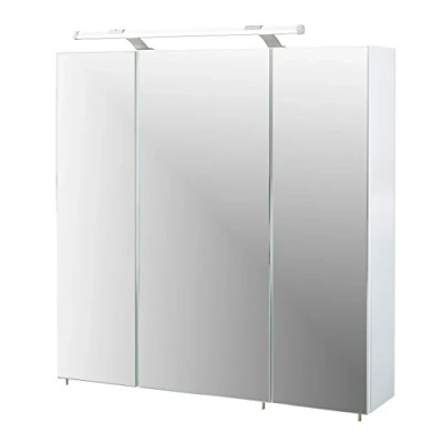 Afbeelding van Schildmeyer Spiegelkast, spaanplaat met melamineharscoating, wit, 70 x 16 75 cm