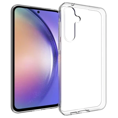 Afbeelding van Samsung Galaxy A55 Hoesje Siliconen en TPU (zacht) Accezz Backcover/Softcase Transparant Telefoonhoesje