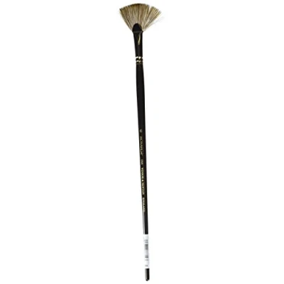 Afbeelding van Winsor &amp; Newton 5506006 Monarch professioneel synthetisch haar penseel voor olieverf of acrylverf Waaier Nr. 6,