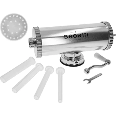 Afbeelding van BROWIN® Handmatige worstvuller van roestvrij staal 311020 2,5 kg horizontale worstmachine voor keuken en restaurants worstpers machine zelfgemaakte worst, cevapcici &amp;