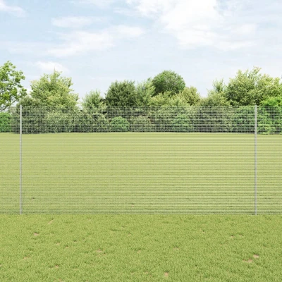 Afbeelding van vidaXL Gelaste Draad Fence met 22 U Palen Grijs 1.4x25 m Staal