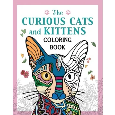 Afbeelding van Creative Stress Relieving Adult Coloring Book Series The Curious Cats and Kittens
