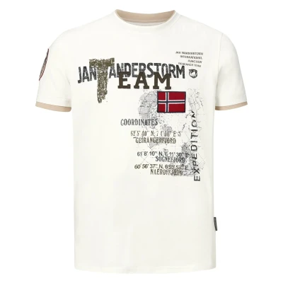 Afbeelding van Jan Vanderstorm T shirt SÖLVE met printopdruk Plus Size wit