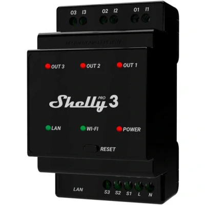 Afbeelding van Shelly Pro 3 Schakelactor WiFi, Bluetooth