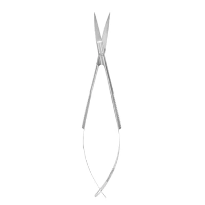 Afbeelding van Beautytools INOX Precisie Veerschaar/ Irisschaar met Gebogen Bek/ Zelfopend Schaartje Voor Detailwerk Spitse punt (NS 0874)