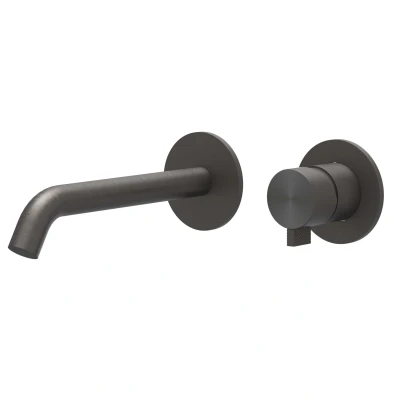 Afbeelding van IVY Tribe afbouwdeel inbouw wastafelkraan 19,5cm RVS 316 Geborsteld carbon Black PVD