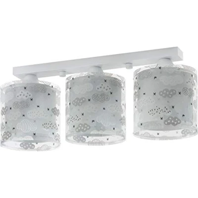 Afbeelding van Dalber Kinder plafondlamp kinderkamer kinderlamp 3 lichts Clouds Wolken grijs