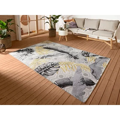 Afbeelding van Buitenkleed Gold Leaves 80x165 cm Meerkleurig Grafisch Vloerkleed 123vloerkleed.nl is de online webshop voor vloerkleden en woonaccessoires.