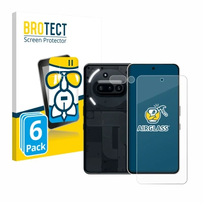 Afbeelding van BROTECT Screenprotector voor Nothing Phone (3a) (Voor+Camera) Folie Beschermfolie Beschermglas transparant (6 Stuks)