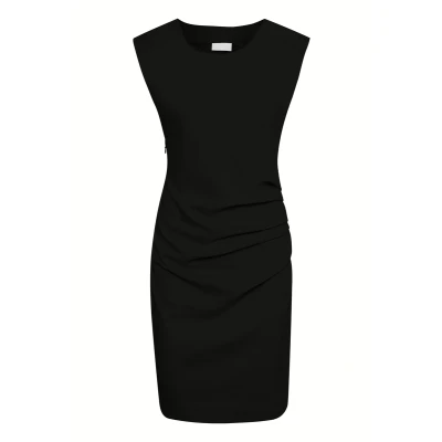 Afbeelding van Kaffe India O NECK Etuijurk, Dames, Maat: XS, Black
