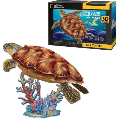 Afbeelding van Cubic Fun National Geographic 3D Puzzel Zeeschildpad 31 Stukjes