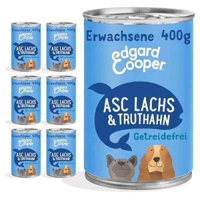 Afbeelding van Edgard &amp; Cooper Hondenvoer nat volwassenen, granenvrij, zalm kalkoen 400 met veel vers vlees en voedzame ingewanden, evenwichtige premium voeding, kwalitatief hoogwaardige eiwitten