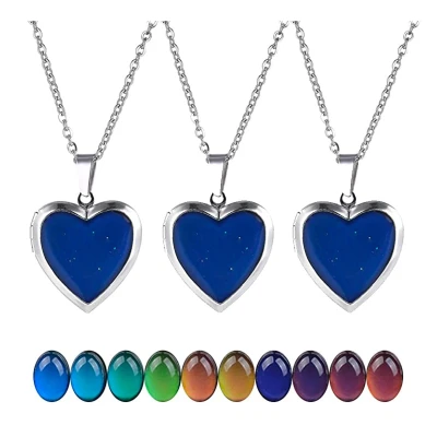 Afbeelding van Bixorp Friends BFF Ketting voor 3 Verandert van kleur! Hartje met opbergruimte Zilverkleurig Vriendschapsketting
