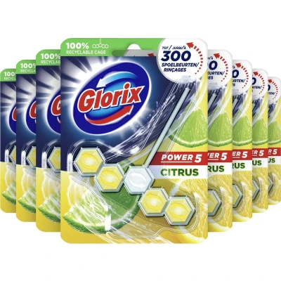 Afbeelding van 9x Glorix Toiletblok Power 5 Lemon