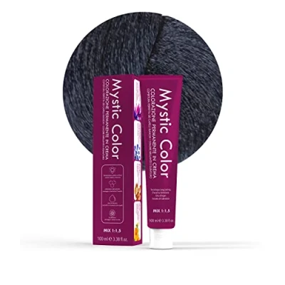 Afbeelding van Mystic Color Permanent Cream Coloring with Argan Oil and Calendula Long Lasting Hair Black Blue 1.1 100ml