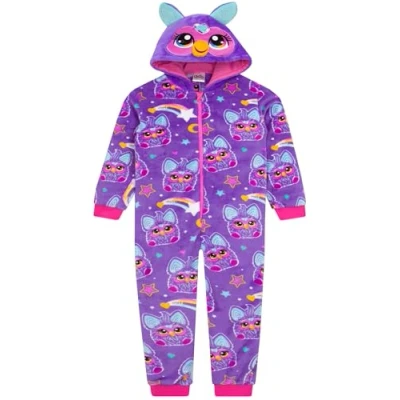 Afbeelding van Furby Meisjes Onesie Hooded Onesies Voor Furblets Kinderen Lila 140