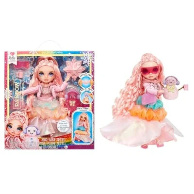 Afbeelding van Rainbow High Winter Wonderland Bella (Roze) 28 cm Modepop, met Verborgen Magische Sneeuw Die Opborrelt Water, Geleverd Sneeuwpop Kit, Geschikt voor Kinderen Van 4 12 Jaar en Verzamelaars
