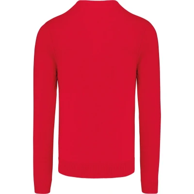 Afbeelding van Pullover/Cardigan Heren 4XL Kariban V hals Lange mouw Red 50% Katoen, Acryl