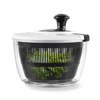 Afbeelding van Salter Salad Spinner Easy Use Preparation Dual Purpose Drainer 3,5 l, wit/grijs