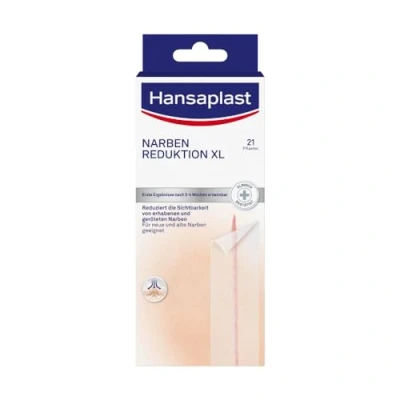 Afbeelding van Hansaplast Littekenvermindering (21 stuks elk 3 cm x 14,6 cm), littekenpleisters om de zichtbaarheid van littekens te verminderen, maken permanent vlakker, lichter en zachter