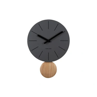 Afbeelding van Karlsson Wandklok Arlo pendulum Donkergrijs