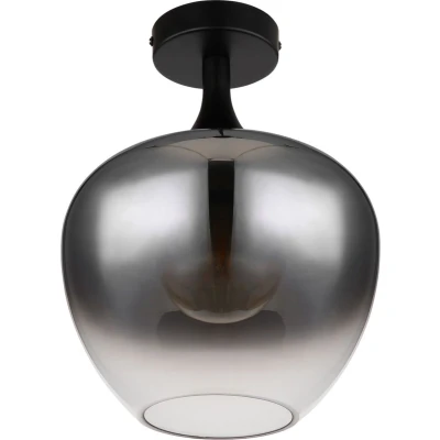 Afbeelding van Maxy Plafondlamp 1 lichts glas d:24 cm zwart/smoke Modern Globo