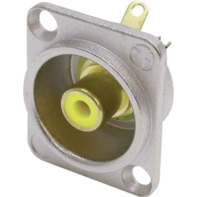 Afbeelding van Neutrik NF2D4 Cinch connector Flensbus, contacten recht Aantal polen: 2 Zilver, Geel 1 stuk(s)