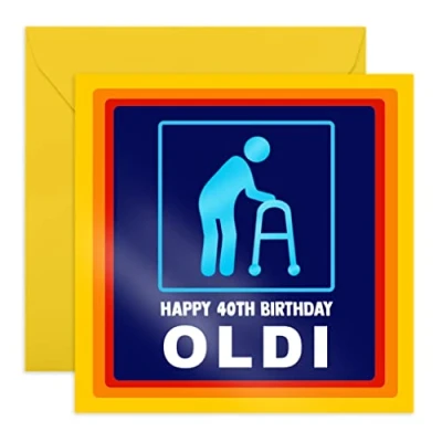 Afbeelding van Central 23 Grappige verjaardagskaart voor 40 jaar &#039;Happy 40th Birthday Oldi&#039; cadeau zijn veertigste ouder wordende grappen echtgenoot vrienden van in de veertig Wordt geleverd